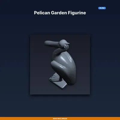 Tượng Bồ Nông Trang Trí Sân Vườn (Pelican Garden Figurine) - File STL in 3D