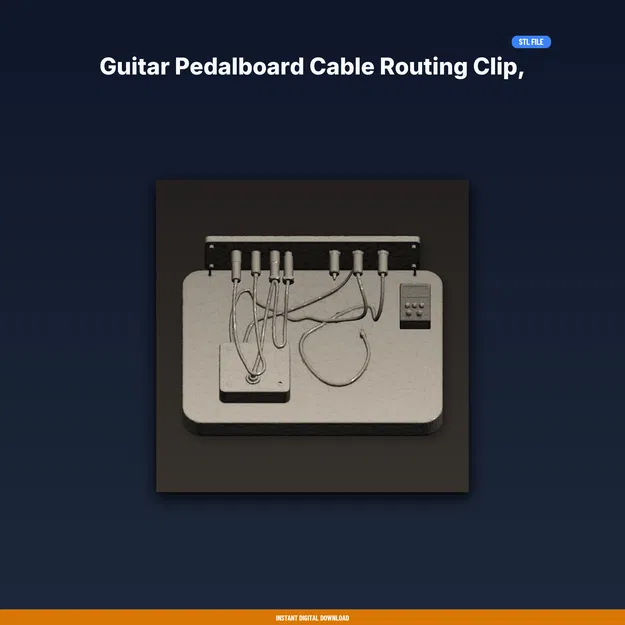 Kẹp đi dây pedalboard guitar dán keo, đi dây gọn gàng - STL in 3D - Image 1