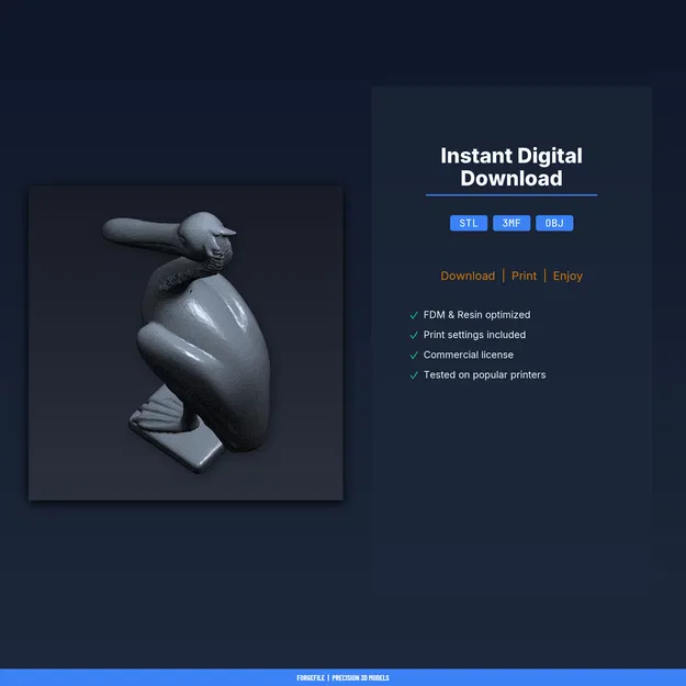 Tượng Bồ Nông Trang Trí Sân Vườn (Pelican Garden Figurine) - File STL in 3D - Image 2