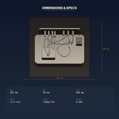 Kẹp đi dây pedalboard guitar dán keo, đi dây gọn gàng - STL in 3D