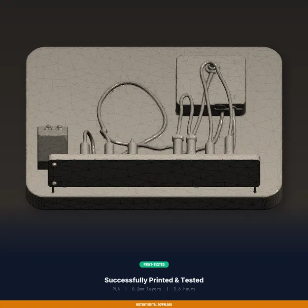 Kẹp đi dây pedalboard guitar dán keo, đi dây gọn gàng - STL in 3D - Image 8