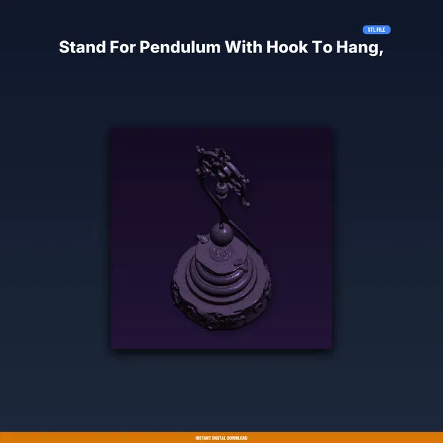 Giá Treo Con Lắc Có Móc, Đế Xoắn Ốc – File STL In 3D - Image 1