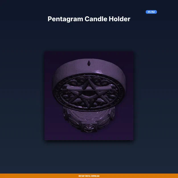 Giá đỡ nến Pentagram – File STL 3D in được - Image 1