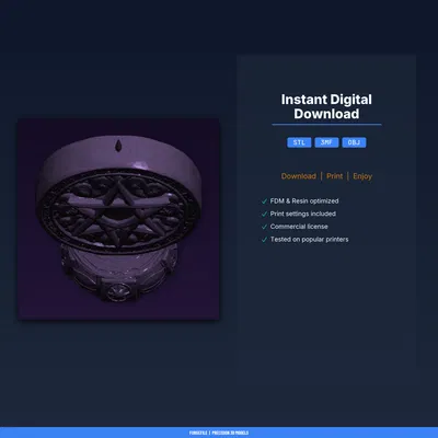 Giá đỡ nến Pentagram – File STL 3D in được