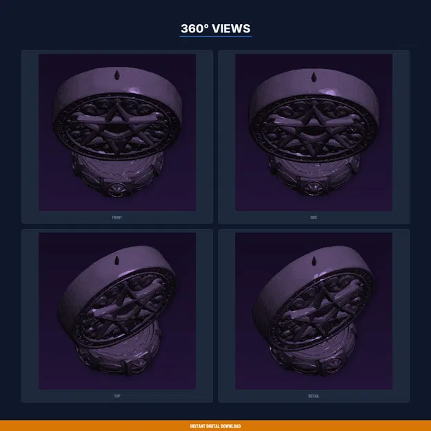 Giá đỡ nến Pentagram – File STL 3D in được - Image 3