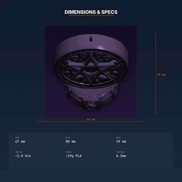 Giá đỡ nến Pentagram – File STL 3D in được - Image 4