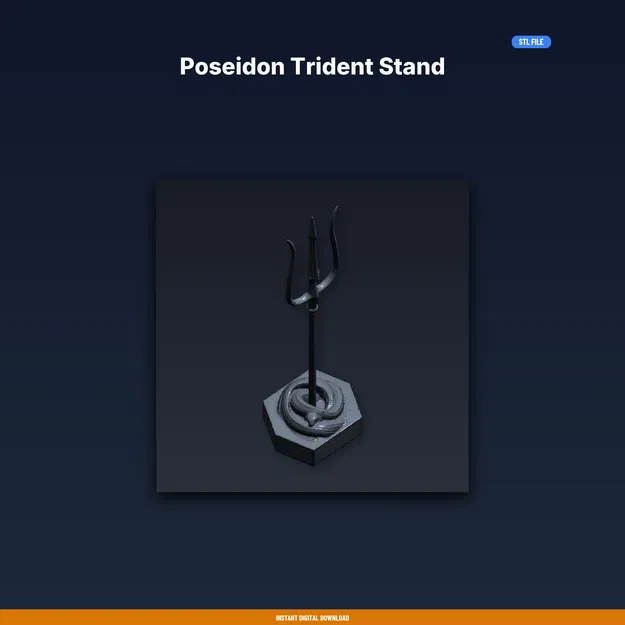 Giá đỡ Đinh ba Poseidon (Poseidon Trident Stand) - File STL in 3D - Image 1