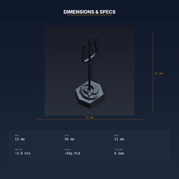 Giá đỡ Đinh ba Poseidon (Poseidon Trident Stand) - File STL in 3D - Image 4