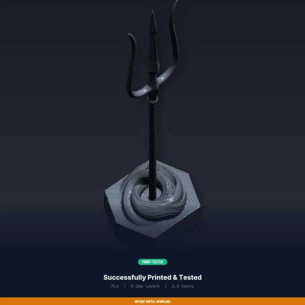 Giá đỡ Đinh ba Poseidon (Poseidon Trident Stand) - File STL in 3D - Image 8
