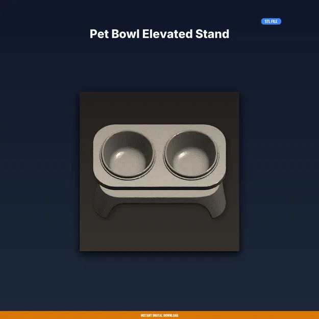 Chân Đế Nâng Tô Thức Ăn Thú Cưng – File STL In 3D - Image 1
