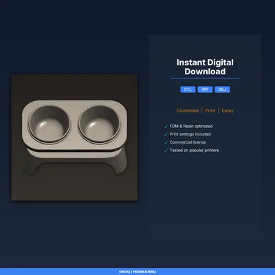 Chân Đế Nâng Tô Thức Ăn Thú Cưng – File STL In 3D