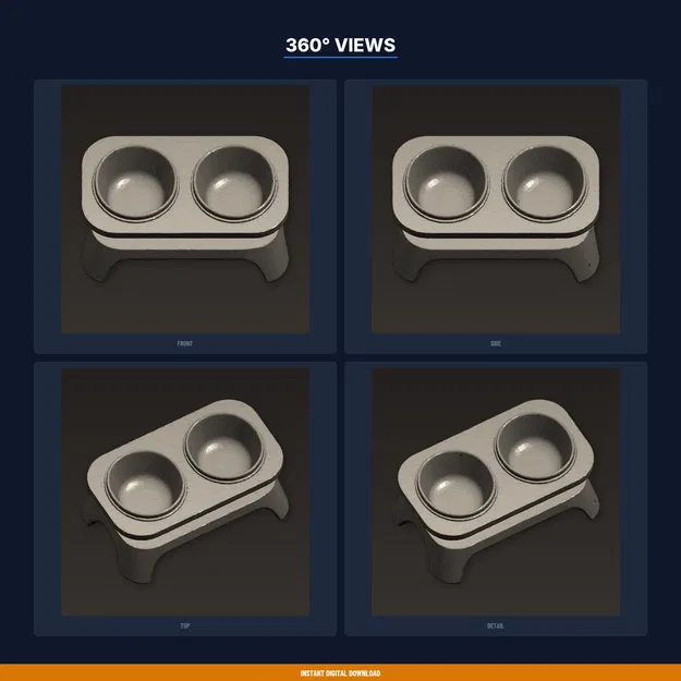 Chân Đế Nâng Tô Thức Ăn Thú Cưng – File STL In 3D - Image 3