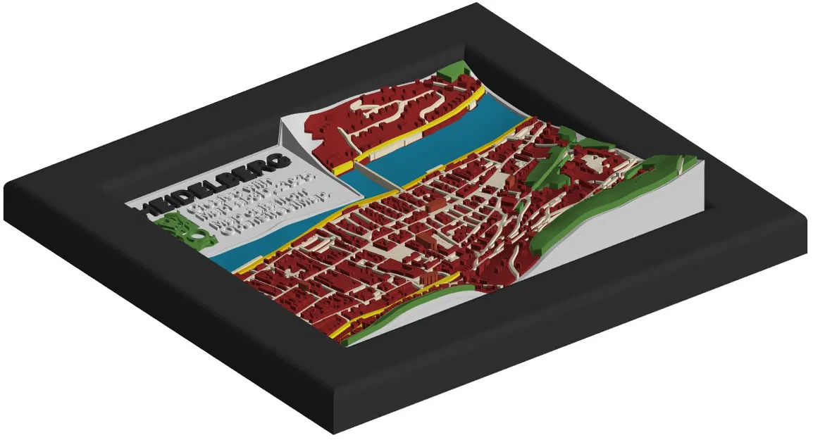 Bản đồ địa hình 3D khu phố cổ Heidelberg - Image 1