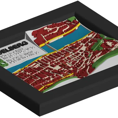 Bản đồ địa hình 3D khu phố cổ Heidelberg