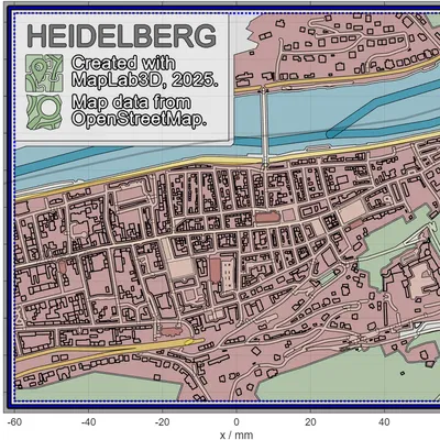 Bản đồ địa hình 3D khu phố cổ Heidelberg