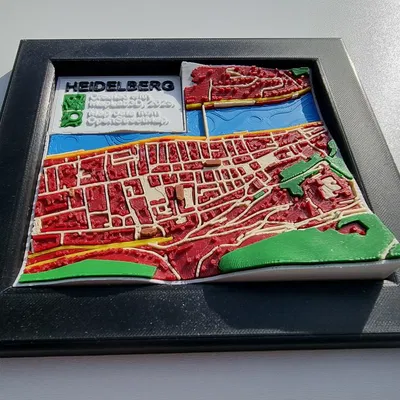 Bản đồ địa hình 3D khu phố cổ Heidelberg