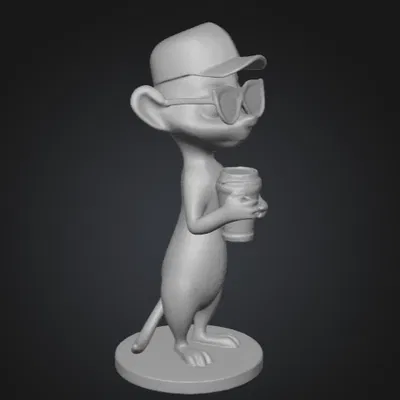 Mô Hình Chú L linh Dương "Suricata Cafetera" Độc Đáo