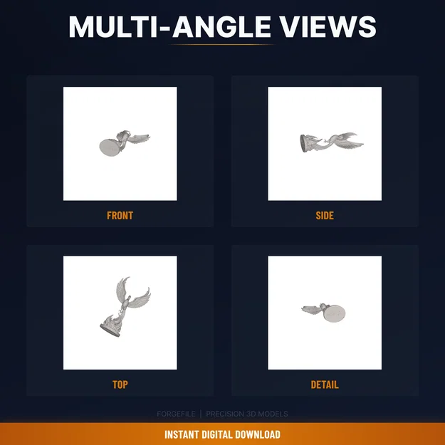 Phượng Hoàng Trỗi Dậy Từ Ngọn Lửa - File STL 3D In Được - Image 3