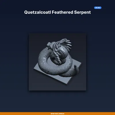 Quetzalcoatl Feathered Serpent - File STL 3D Có Thể In