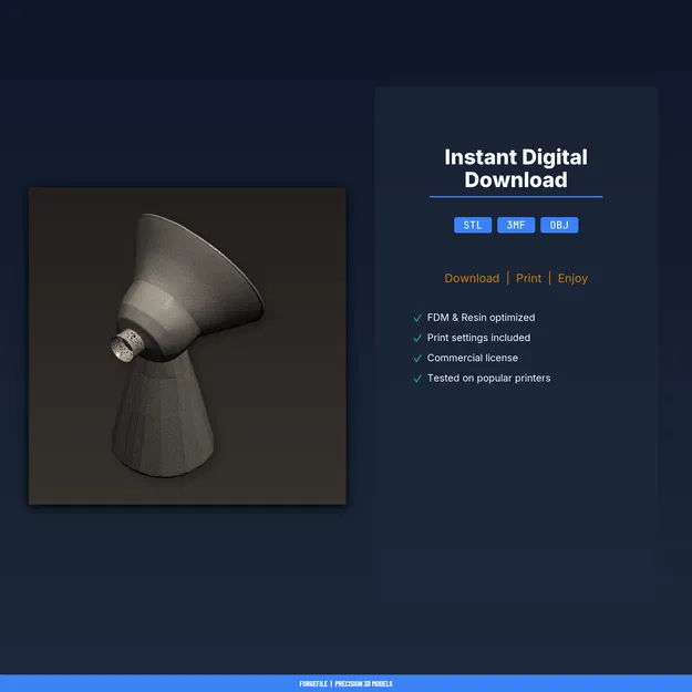 Kệ Khuếch Đại Loa Điện Thoại (Passive Acoustic) dạng Horn - File STL in 3D - Image 2