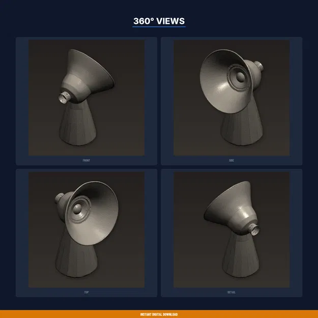 Kệ Khuếch Đại Loa Điện Thoại (Passive Acoustic) dạng Horn - File STL in 3D - Image 3