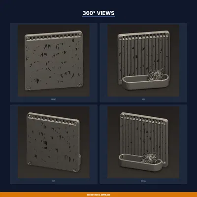 Giá treo cỏ cho thỏ (Rabbit Hay Feeder Rack) - File STL in 3D