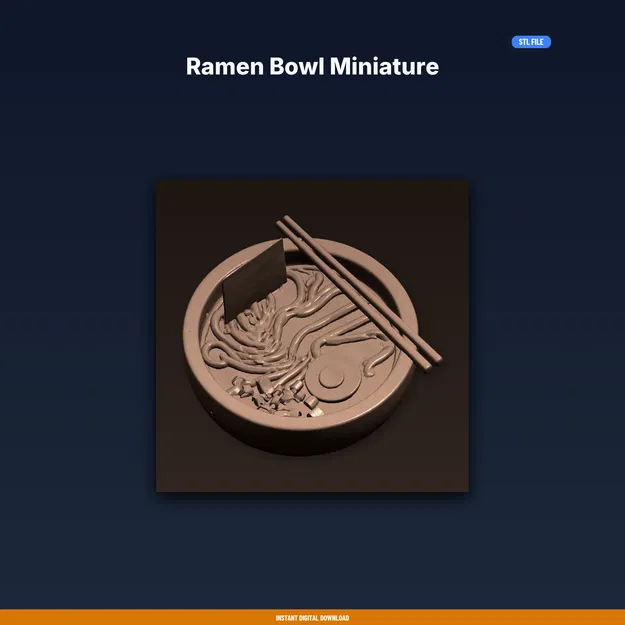 Mô hình mini Tô Ramen - File STL 3D để in - Image 1