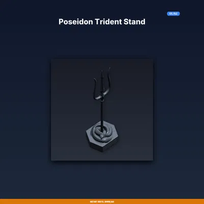 Giá đỡ Đinh ba Poseidon (Poseidon Trident Stand) - File STL in 3D
