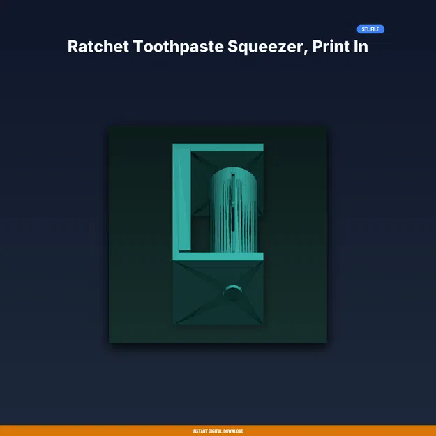 Bóp kem đánh răng Ratchet Print-in-Place, cơ cấu roller - File STL in 3D - Image 1