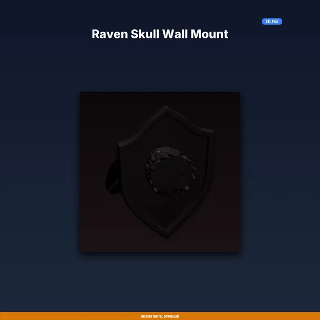 Giá Treo Tường Hộp Sọ Quạ (Raven Skull Wall Mount) - File STL In 3D - Image 1