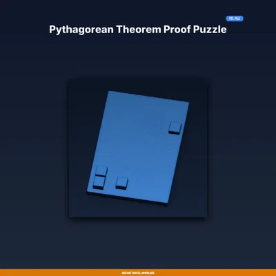 Bộ xếp hình chứng minh Định lý Pythagoras - File STL in 3D