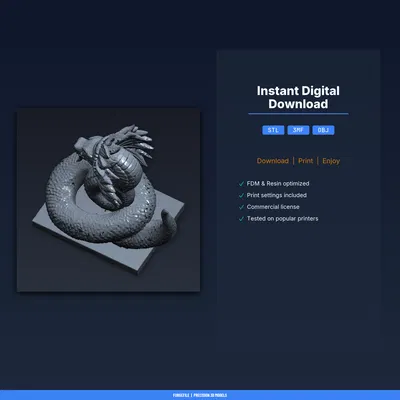 Quetzalcoatl Feathered Serpent - File STL 3D Có Thể In