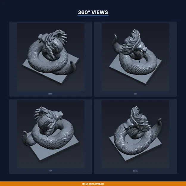 Quetzalcoatl Feathered Serpent - File STL 3D Có Thể In - Image 3