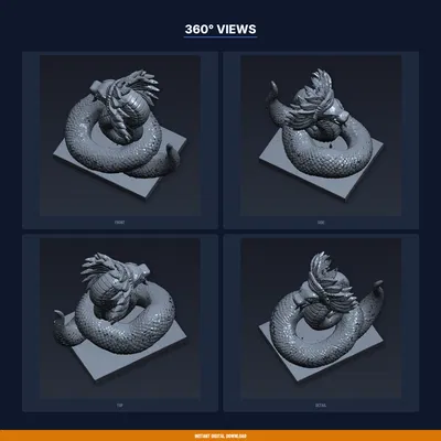 Quetzalcoatl Feathered Serpent - File STL 3D Có Thể In