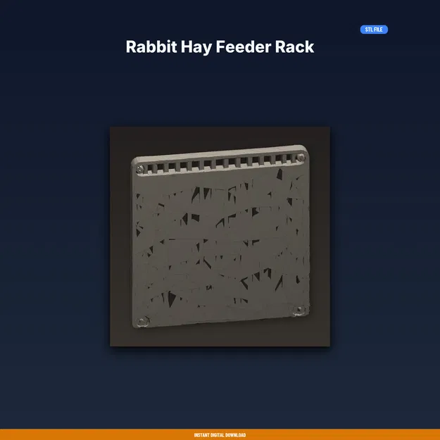 Giá treo cỏ cho thỏ (Rabbit Hay Feeder Rack) - File STL in 3D - Image 1