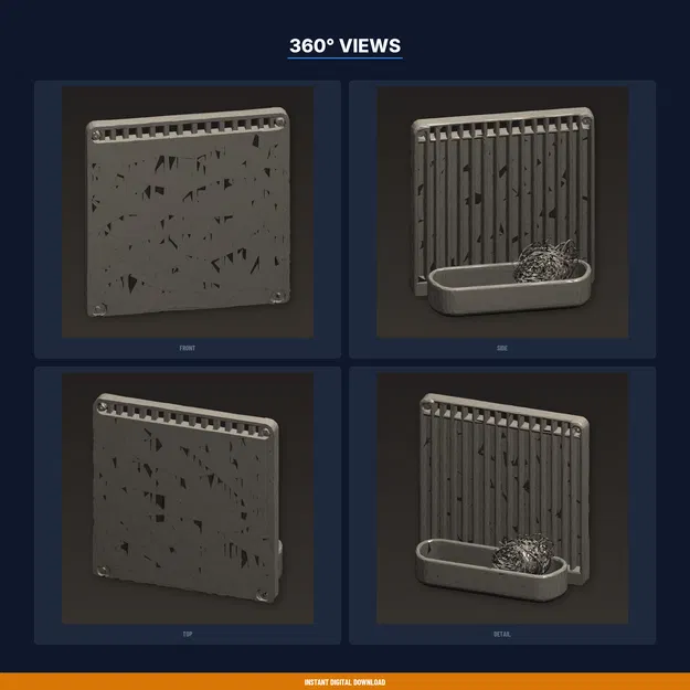 Giá treo cỏ cho thỏ (Rabbit Hay Feeder Rack) - File STL in 3D - Image 3