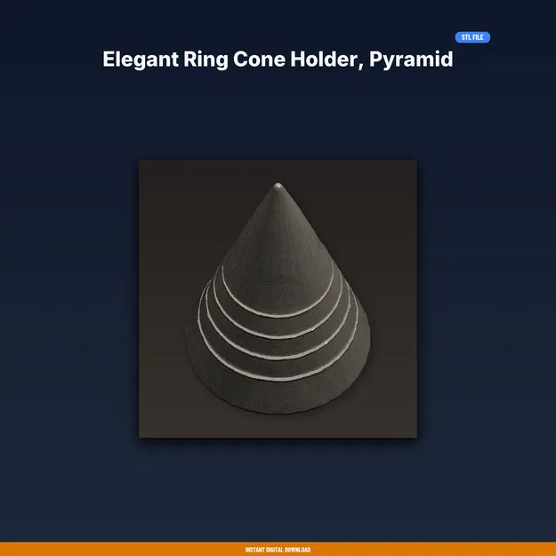 Kệ Cắm Nhẫn Dạng Nón Sang Trọng, Kim Tự Tháp, Giữ Nhiều Nhẫn - STL In 3D - Image 1