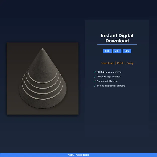 Kệ Cắm Nhẫn Dạng Nón Sang Trọng, Kim Tự Tháp, Giữ Nhiều Nhẫn - STL In 3D - Image 2