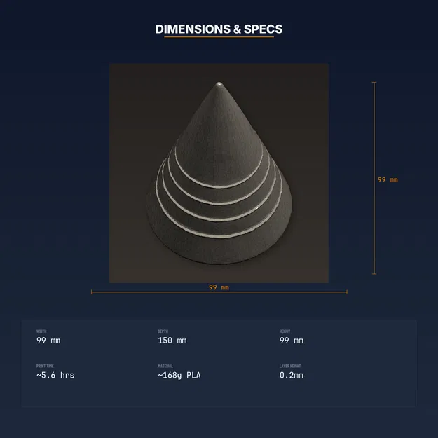 Kệ Cắm Nhẫn Dạng Nón Sang Trọng, Kim Tự Tháp, Giữ Nhiều Nhẫn - STL In 3D - Image 4