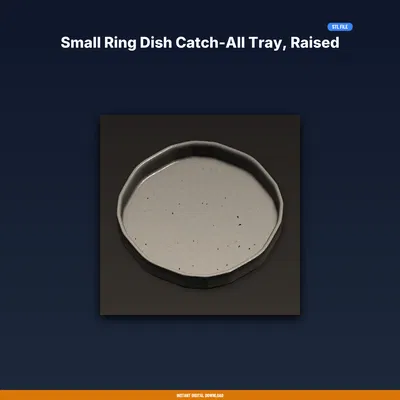 Khay Đựng Nhẫn Nhỏ Catch-All Viền Nâng Đầu Giường – File STL In 3D
