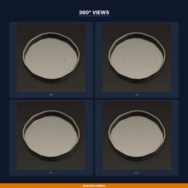 Khay Đựng Nhẫn Nhỏ Catch-All Viền Nâng Đầu Giường – File STL In 3D - Image 3