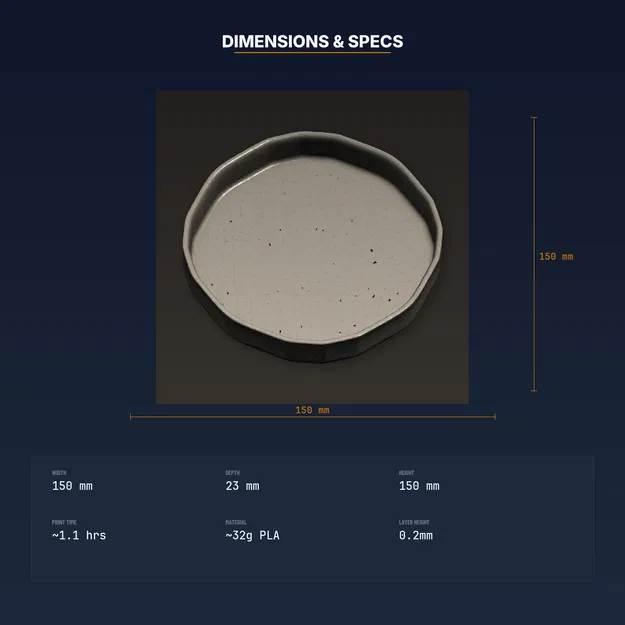 Khay Đựng Nhẫn Nhỏ Catch-All Viền Nâng Đầu Giường – File STL In 3D - Image 4