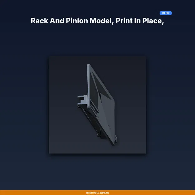 Mô hình Rack and Pinion Print-in-Place demo linear motion STEM - File STL in 3D - Image 1