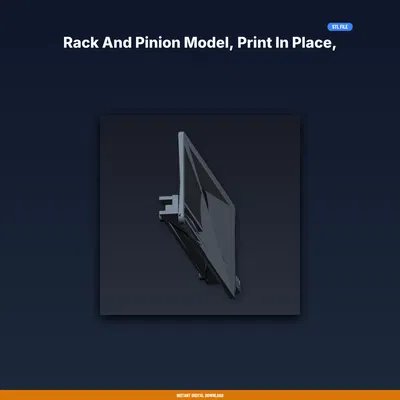 Mô hình Rack and Pinion Print-in-Place demo linear motion STEM - File STL in 3D