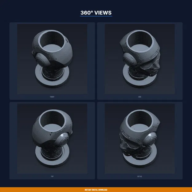 Chậu Sen Đá Đầu Robot - File STL In 3D - Image 3