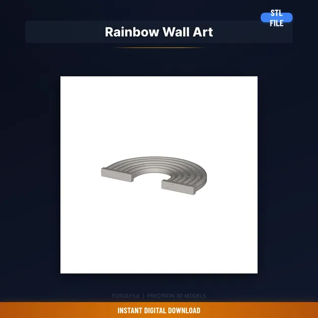 Trang trí tường cầu vồng 3D, vòm nổi – STL in 3D cho phòng bé - Image 1