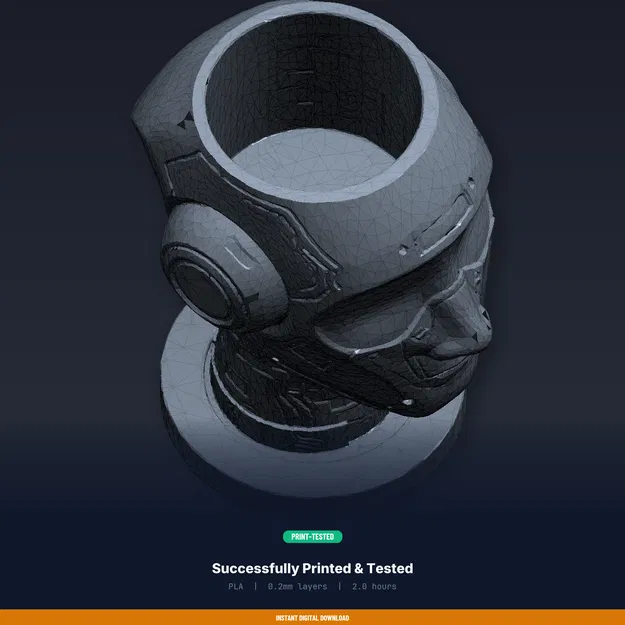 Chậu Sen Đá Đầu Robot - File STL In 3D - Image 8