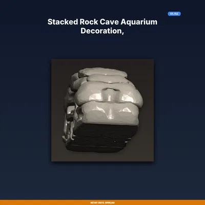 Hang Đá Xếp Tầng Trang Trí Hồ Cá, Nhiều Cửa Ra Vào – File STL In 3D