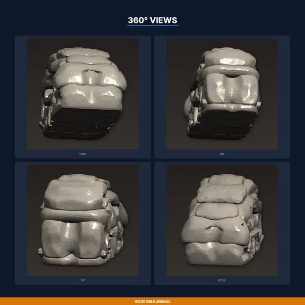 Hang Đá Xếp Tầng Trang Trí Hồ Cá, Nhiều Cửa Ra Vào – File STL In 3D - Image 3