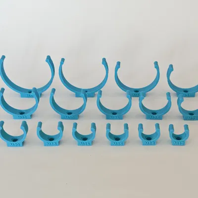 Kẹp Ống Snap-Fit | 15 Size 12–50 mm | Vít M4 (Countersunk)